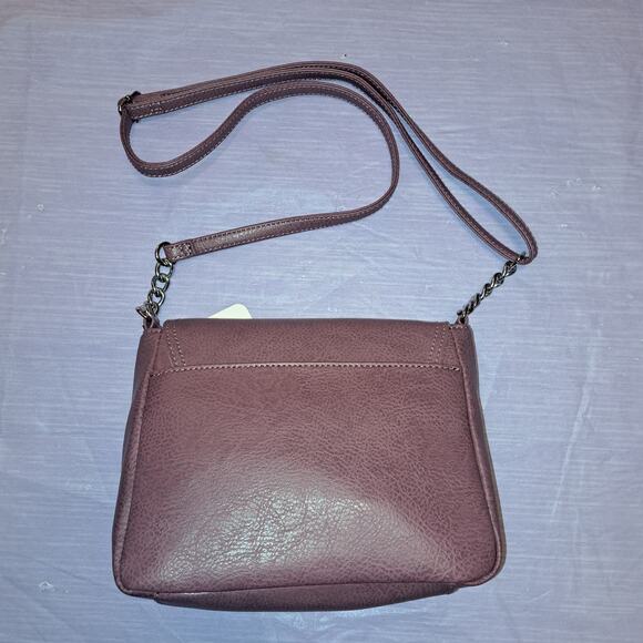 Koltov Gigi Crossbody Bag Purse with Chain Strap Detail Dark Rose or Mauve - Picture 9 of 12